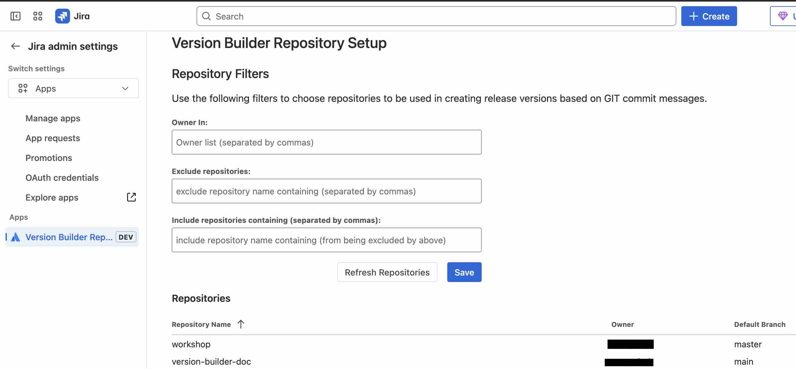 Global Filter Configuration